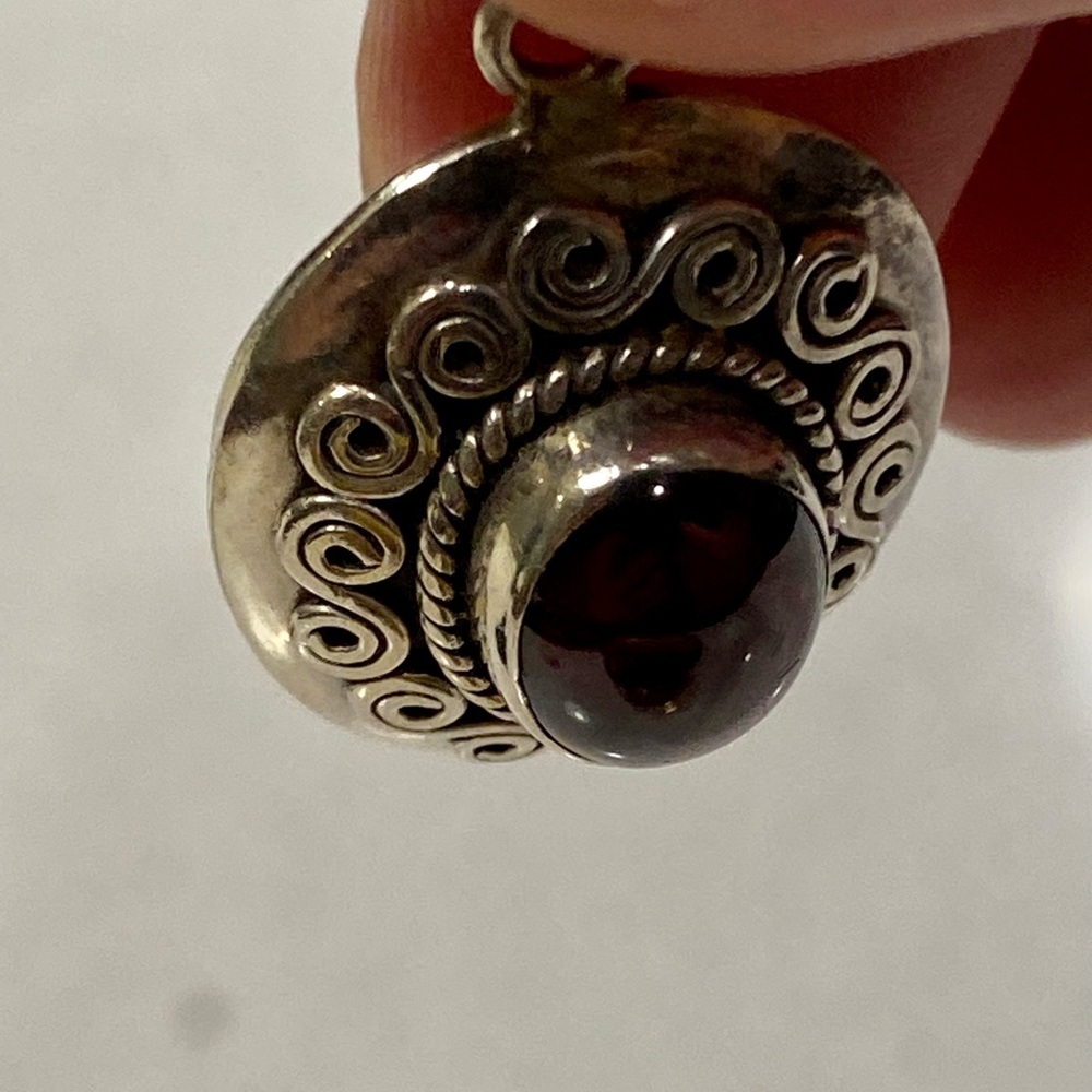 90’s Real Silver + Semi Precious Amethyst Pendant - Picture 11 of 12